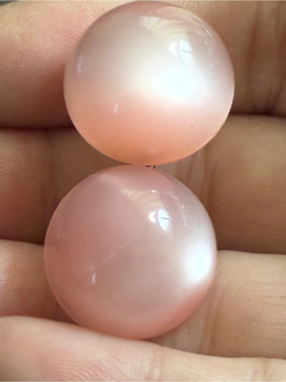 Pink glowy lucite vintage screw back earrings